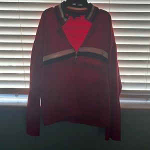Red Tommy Hilfiger quarter zip sweater